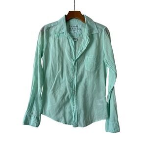 Frank & Eileen Barry Light green aqua Button-Up Shirt‎ 100% Cotton Size X Small